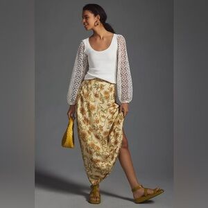 Anthropologie Maeve Lace-Sleeve Top